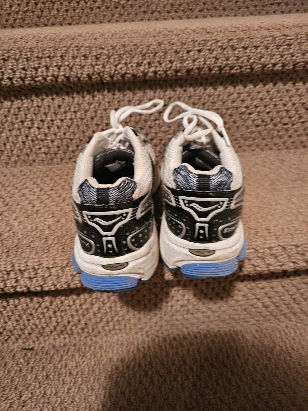 Saucony White, Silver & Blue Men's Running Shoes - Picture 3 of 5